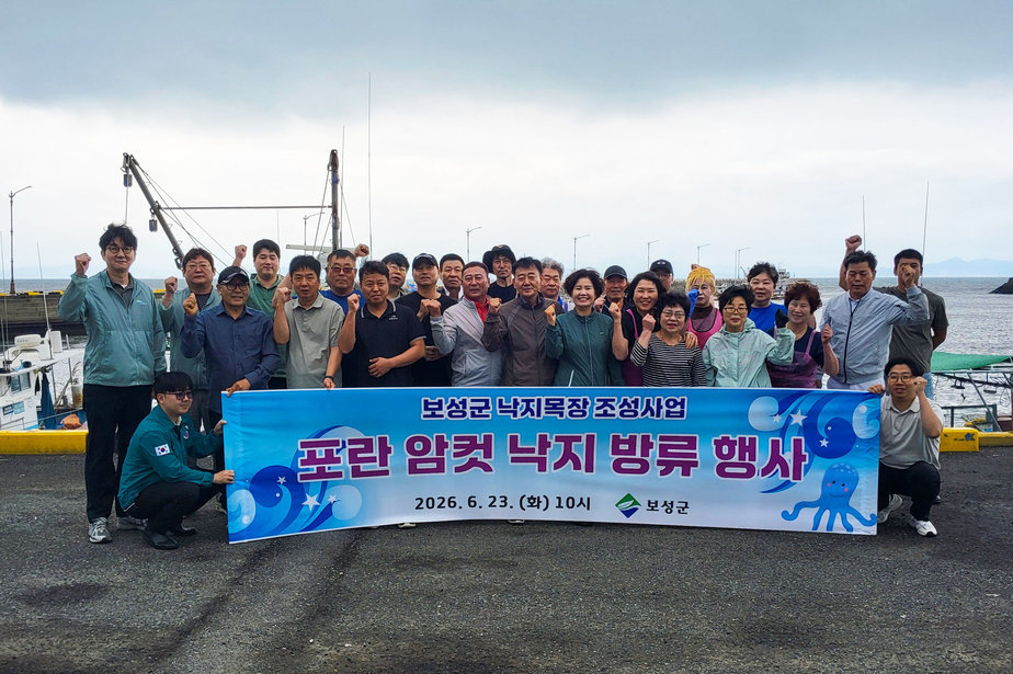 1-2. 보성군, 금어기에 포란 암컷 낙지 3,500여 마리 방류_ 보성군은 득량만과 여자만 해역에 포란 암컷 낙지 3,500여 마리를 방류했다.jpg