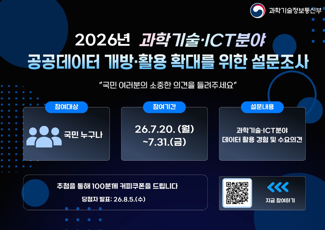 [과학기술정보통신부] AI 친화ㆍ고가치 데이터 개방ㆍ활용 확대를 위한 설문조사