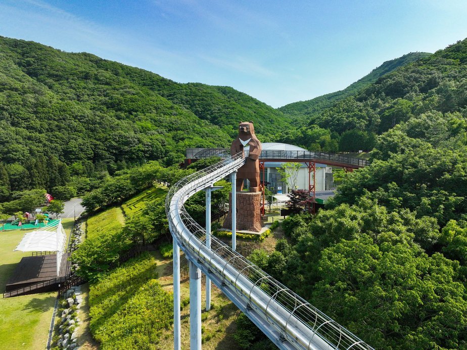1-2. 보성군, 제암산자연휴양림 뜨거운 여름에도 시원하다_제암산자연휴양림의 숲속을 가로지르는 곰썰매.jpg