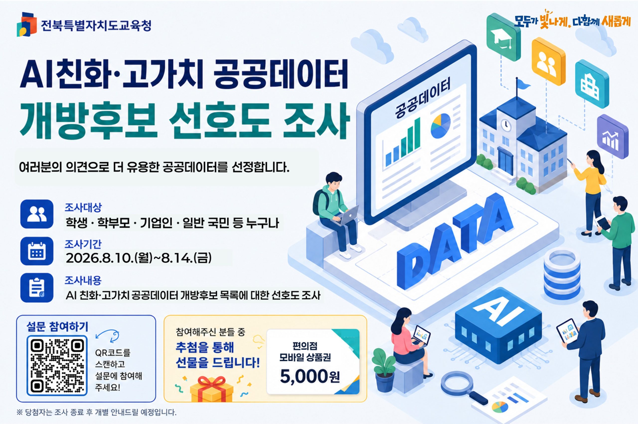 [홍보] AI친화 고가치 공공데이터 개방 후보 선호도 조사 실시 이미지(1)