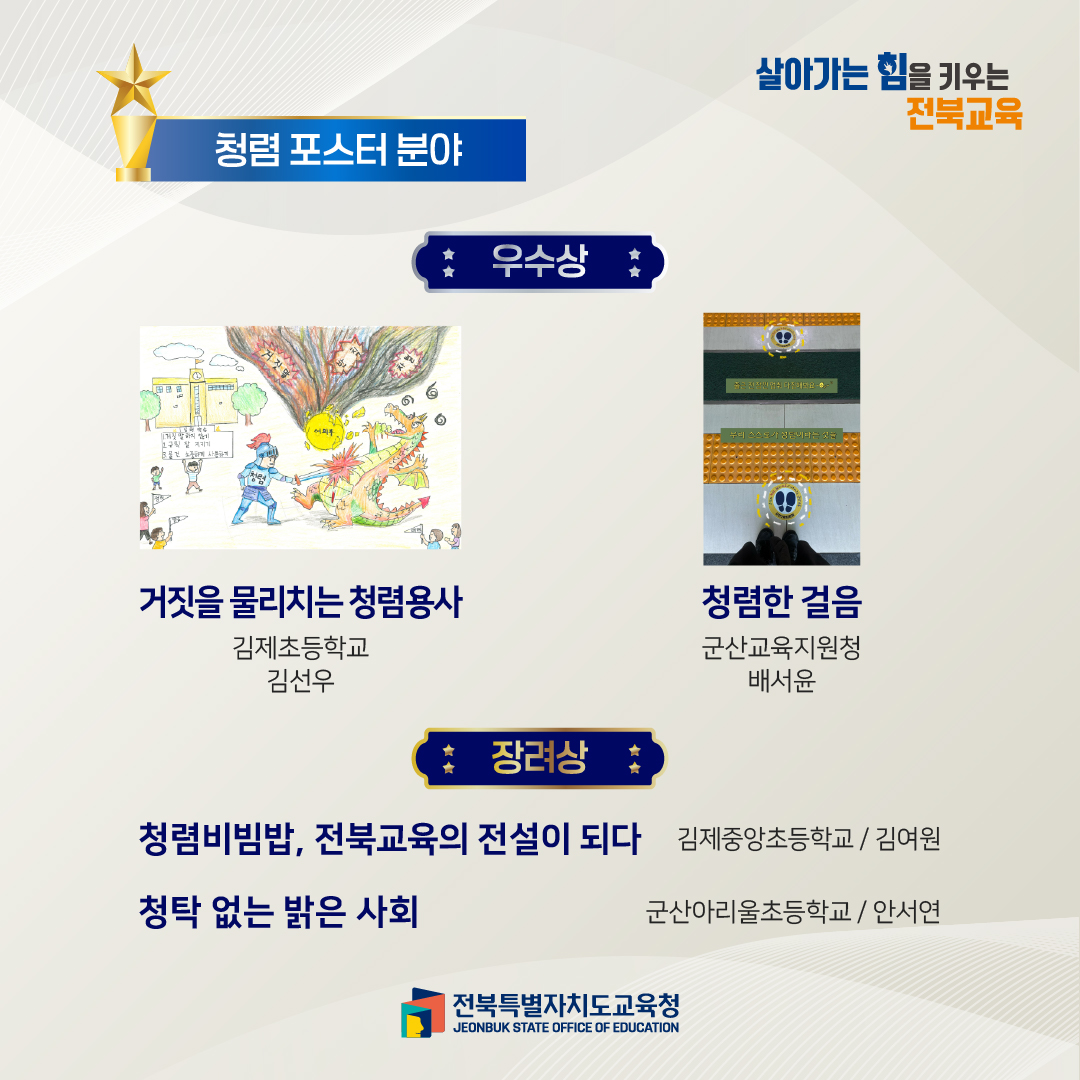2026년 전북교육 청렴 콘텐츠 공모전 청렴 포스터 영상 분야 수상작 이미지(2)