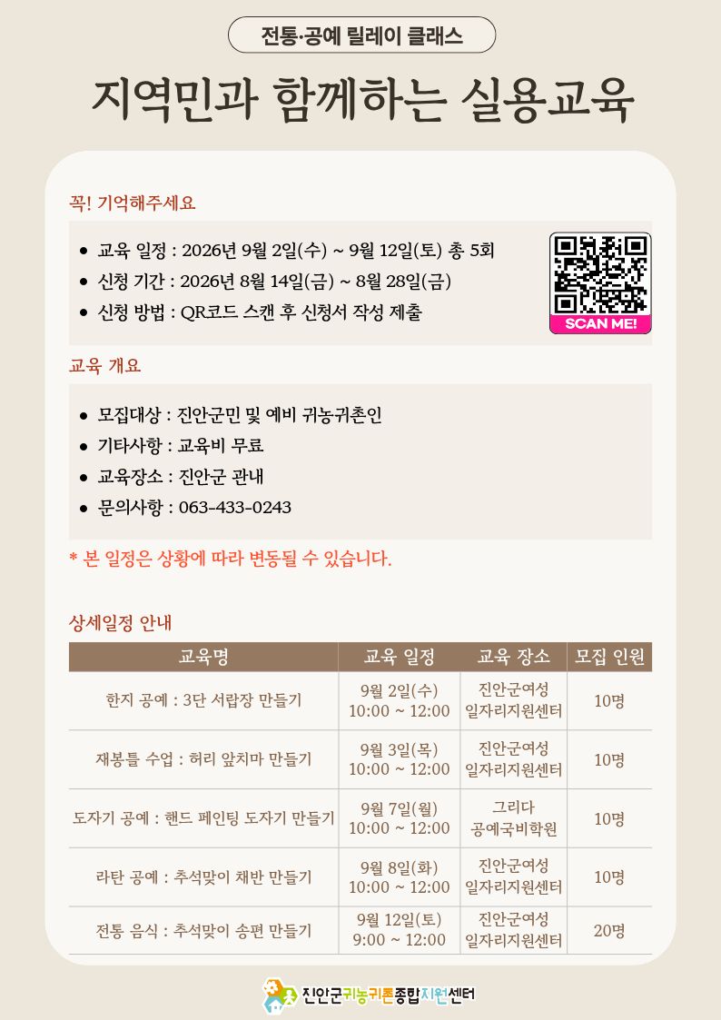 2026년 지역민과 함께하는 실용교육