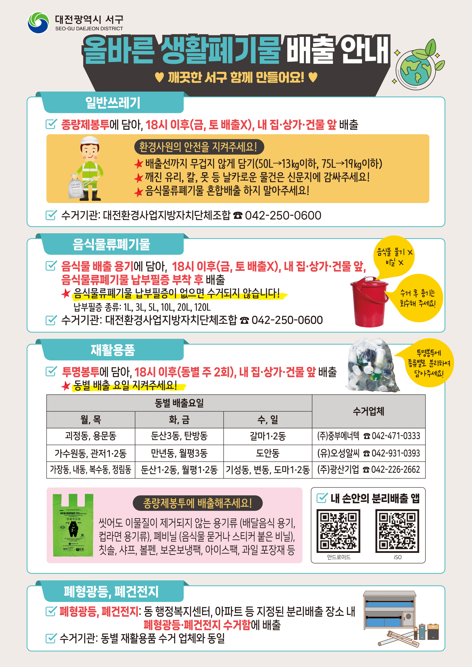 올바른 생활폐기물 배출 안내