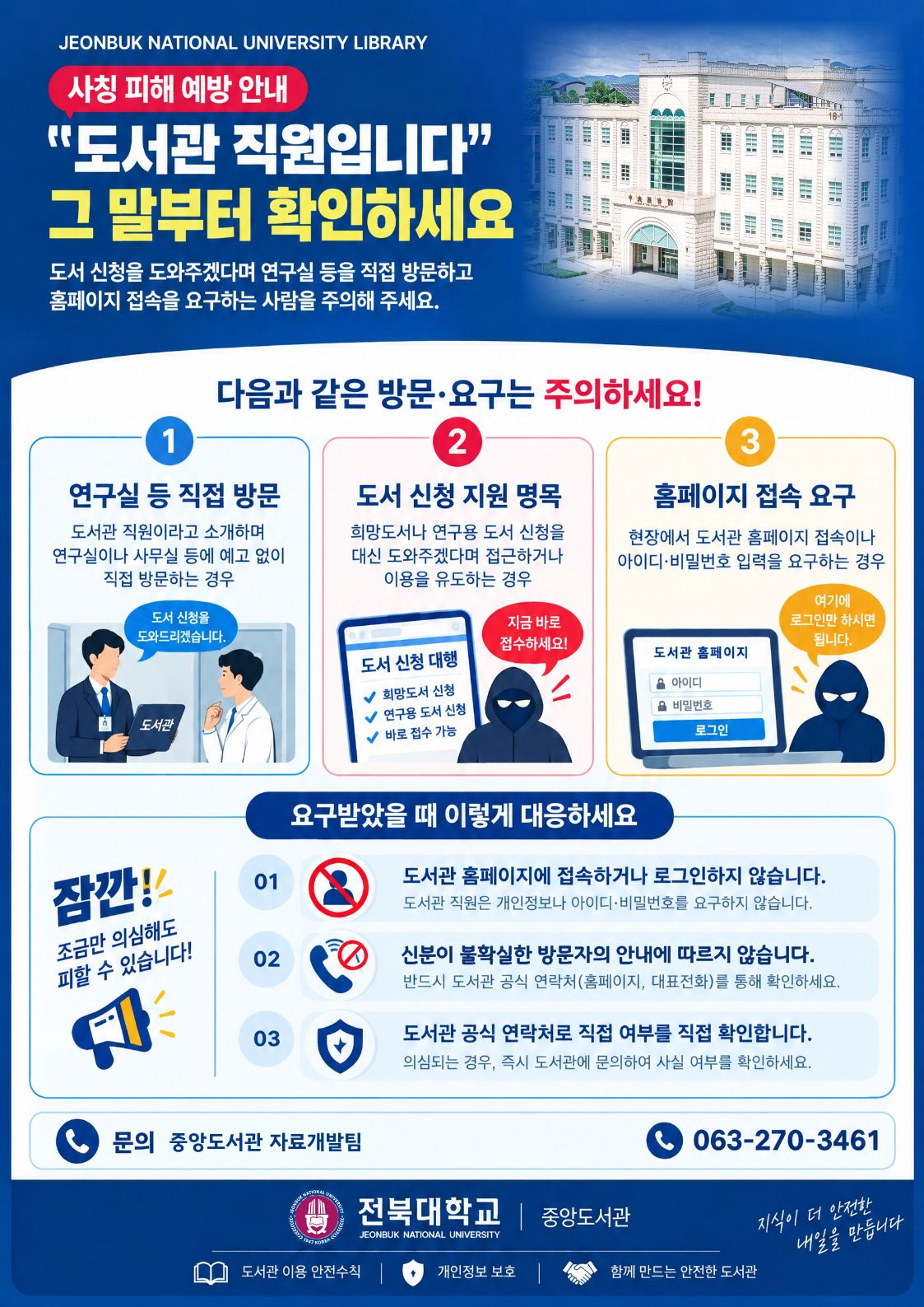 도서관 직원 사칭 피해 예방 안내