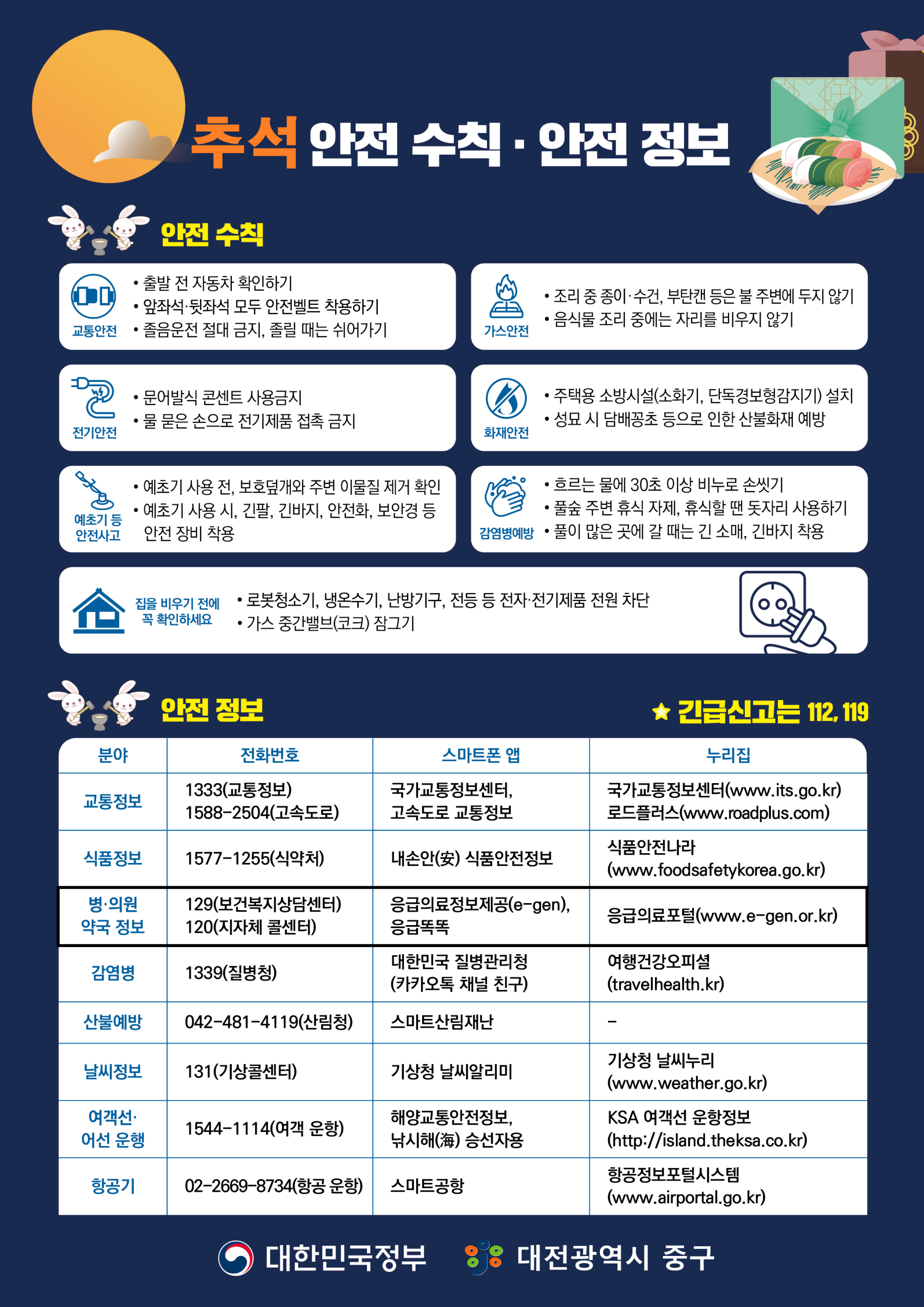 2026년 추석 안전수칙 및 안전정보 안내