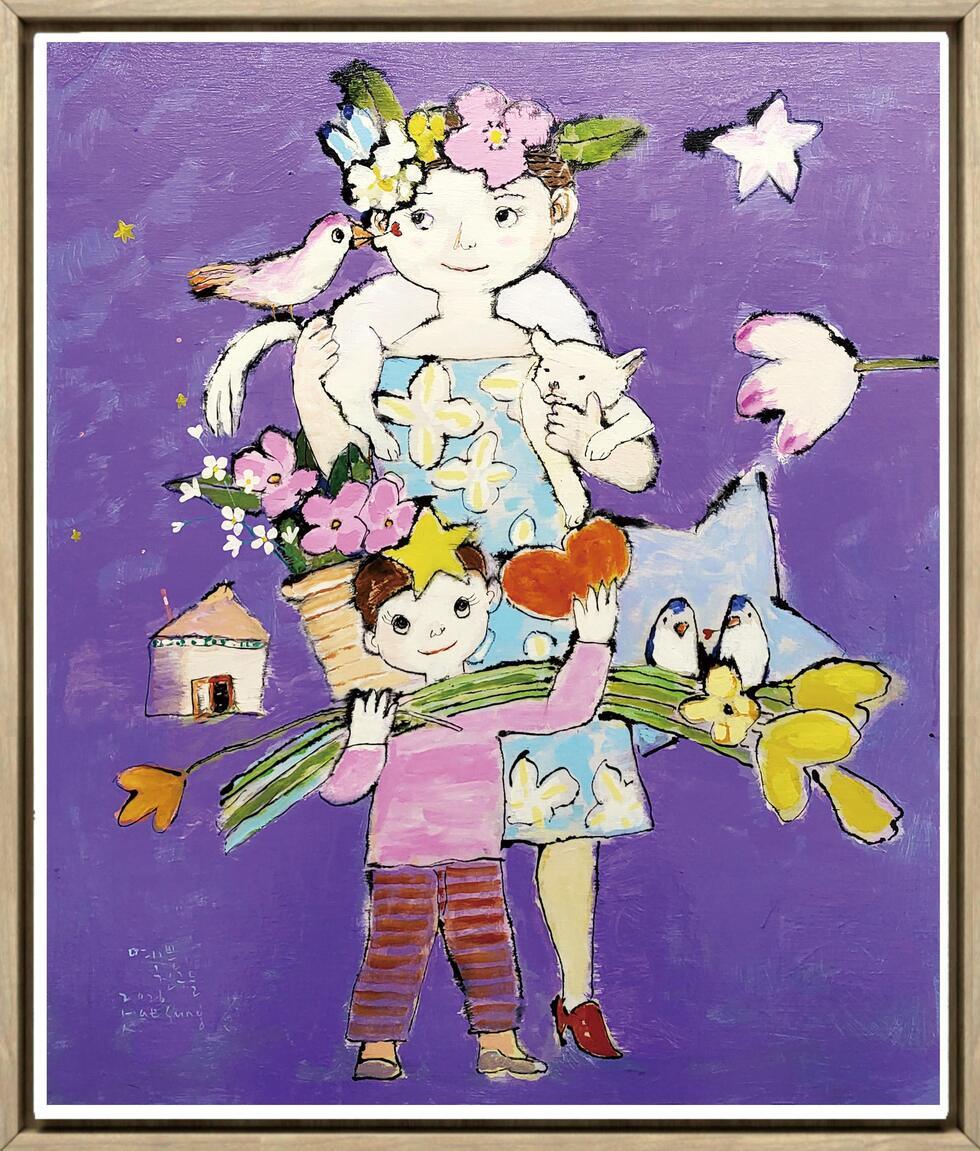 김해성 작가 작품(예쁜친구들, 60.6cmx72.7cm, Acrylic on Canvas, 2025)