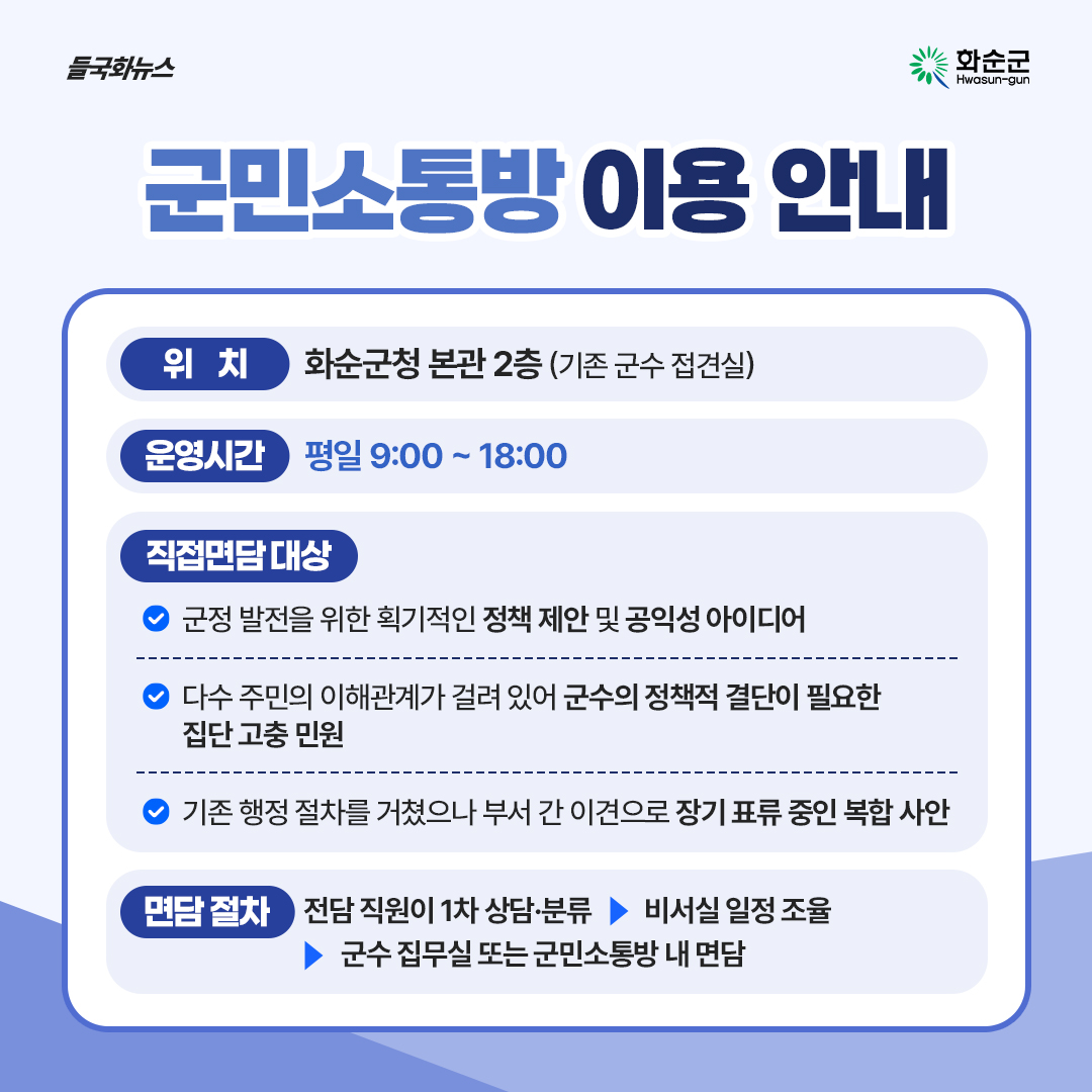 화순군, 군민 목소리 듣고 즉시 대응... 소통행정 강화 2